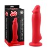 Czerwony wibrator penis dildo z przyssawką Real Burst 18,5cm