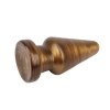 Stożkowy korek analny dildo na przyssawce złoty