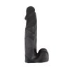 Gigantyczny wielki penis dildo CZARNY z jądrami XXXL 36cm