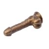 Penis dildo w kolorze brązu z jądrami i mocną przyssawką 19cm