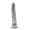 Srebrny dildo penis na mocnej przyssawce 21,5cm