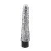 Realistyczne stożkowe dildo wibrujące srebrne 23 cm