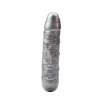 Podwójne realistyczne dildo analno waginalne srebrne 17 cm 