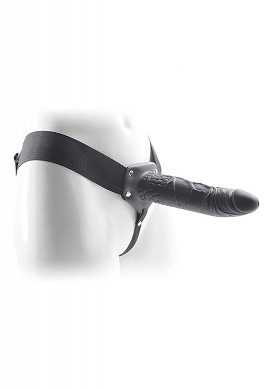 Czarna realistyczna proteza strap on żylaste dildo nakładka na penisa 20 cm