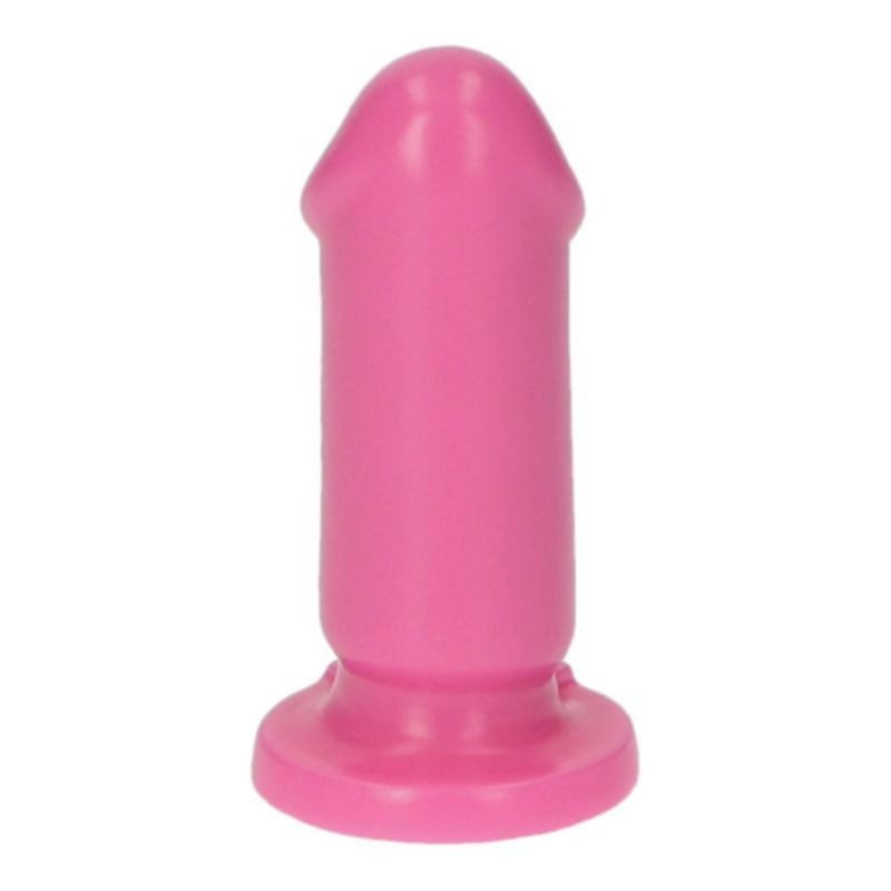 Dildo korek analny na przyssawce różowy 8 cm