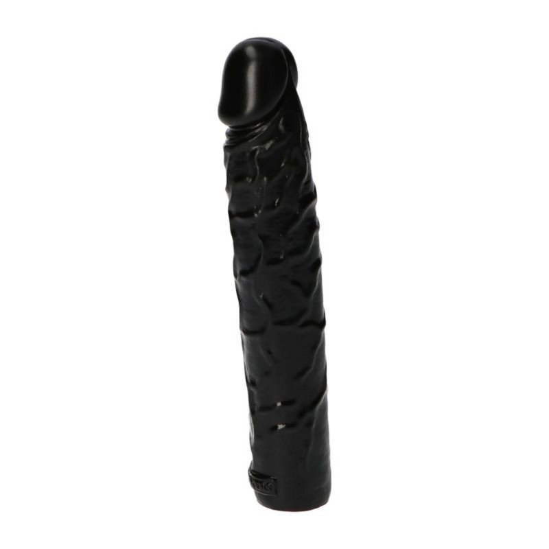 Realistyczne żylaste dildo analne czarne 16,5 cm