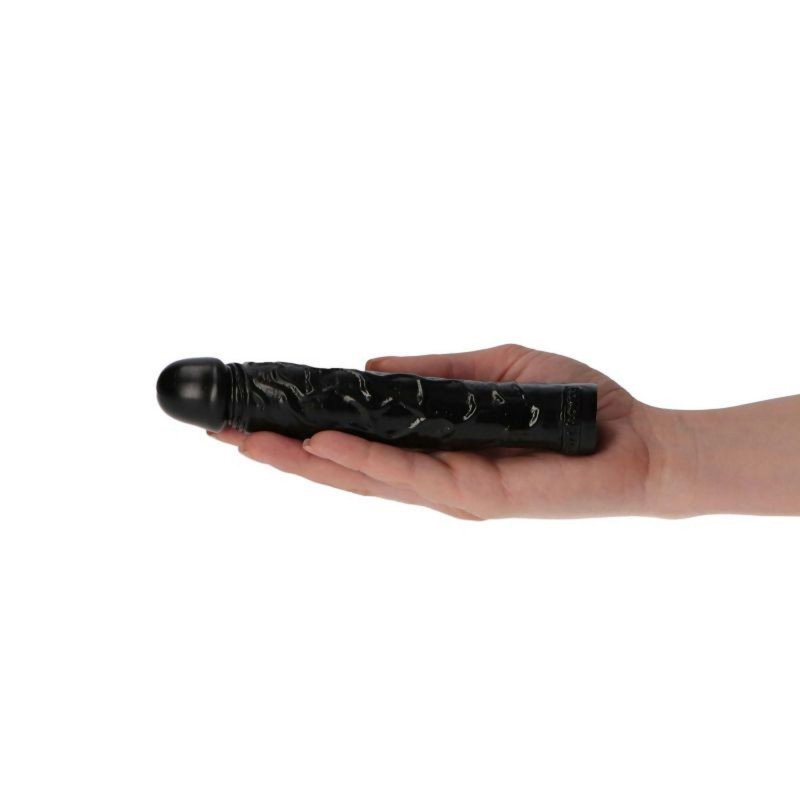 Realistyczne żylaste dildo analne czarne 16,5 cm