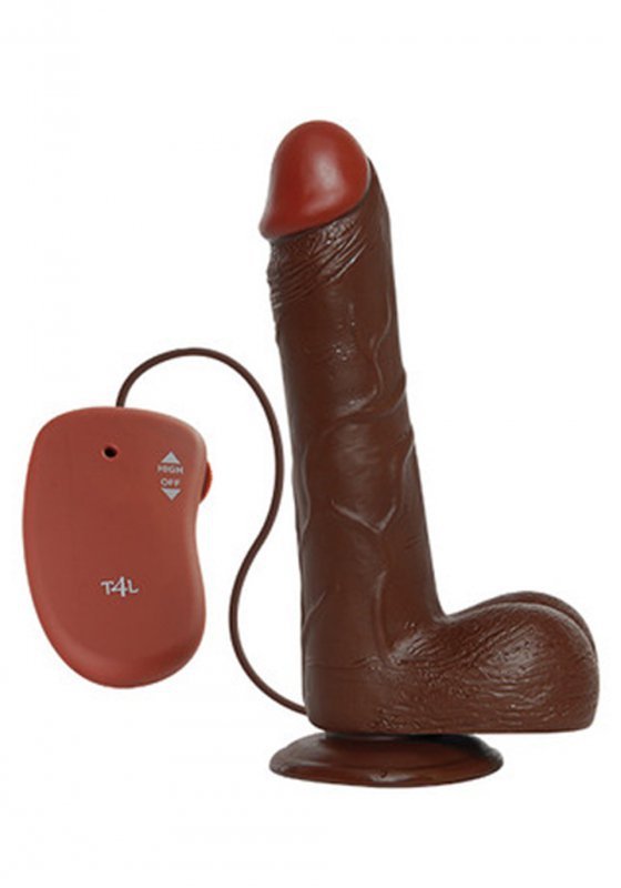 Naturalny wibrator na przyssawce z pilotem brązowy 23 cm