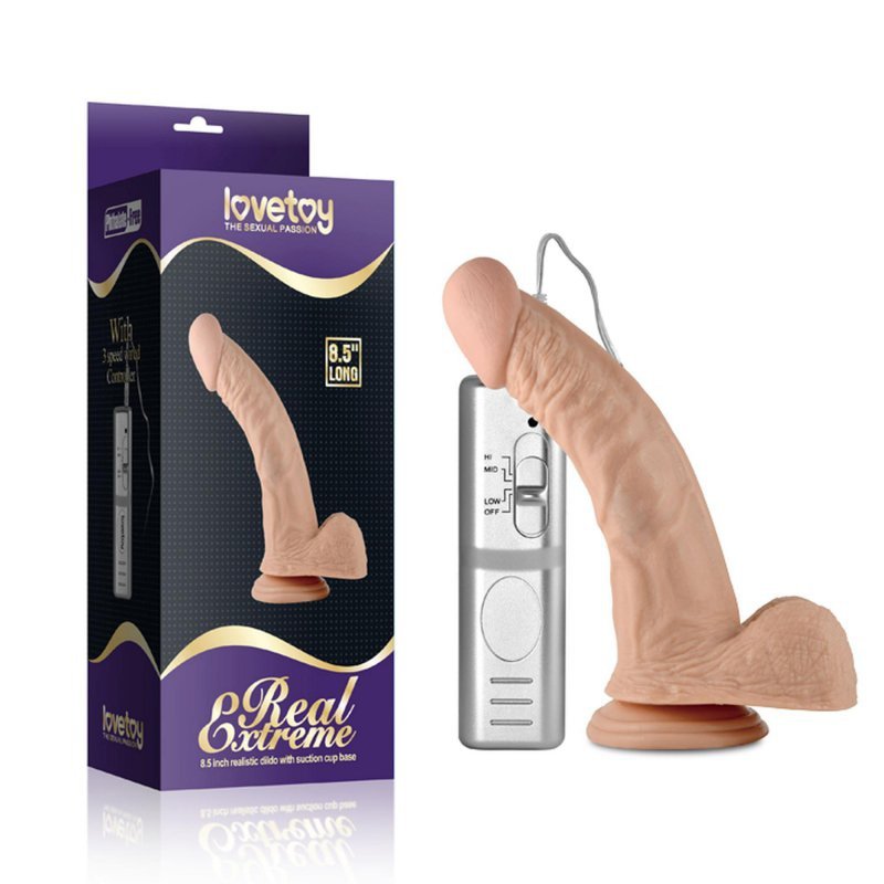 Dildo wibrator Real Extreme Vibrating Dildo Flesh 21cm