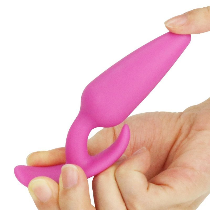 Mały stożkowy korek analny plug zatyczka do pupy z uchwytem róż