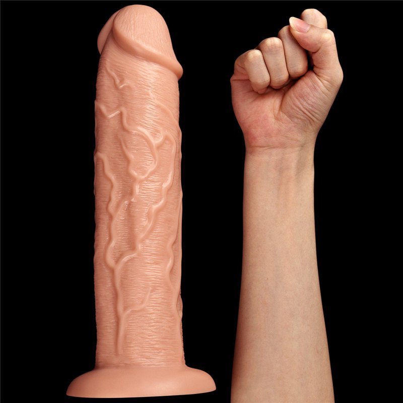 Realistyczne żylaste dildo wibrujące 28 cm