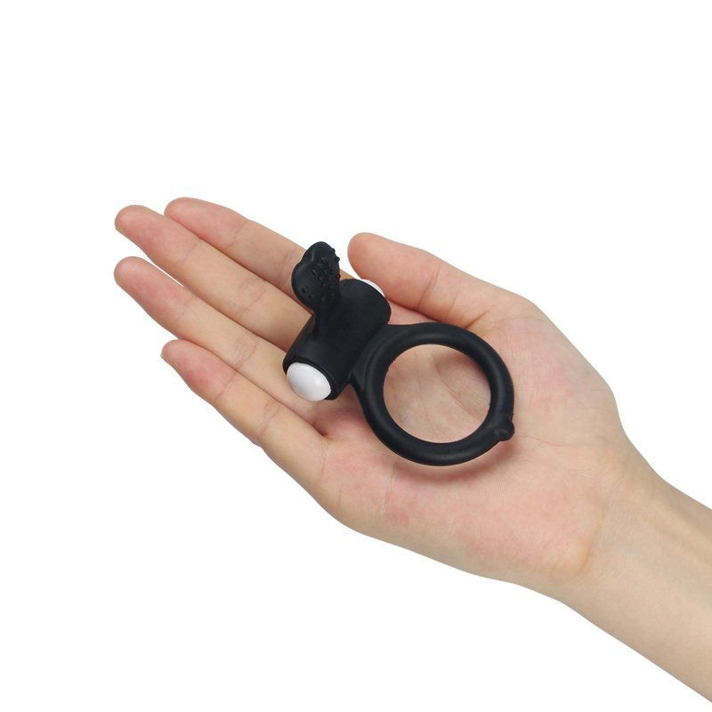 Pierścień na penisa wibracje Power Clit Silicone Cockring Black