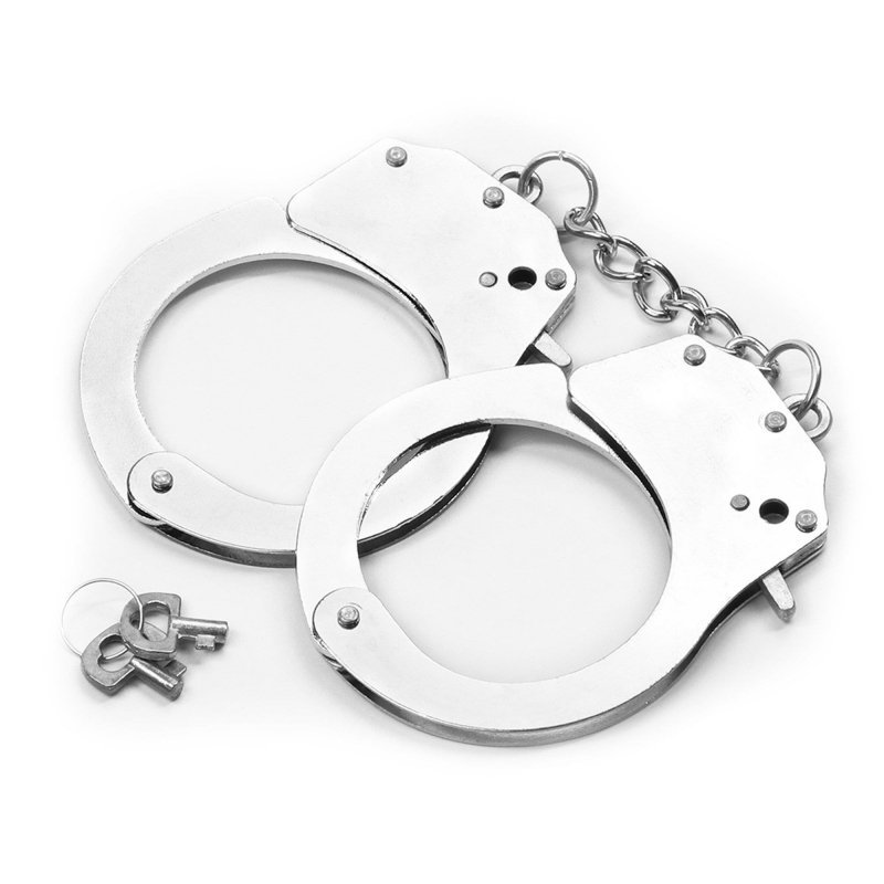Kajdanki z futerkiem Fetish Pleasure Metal Handcuffs