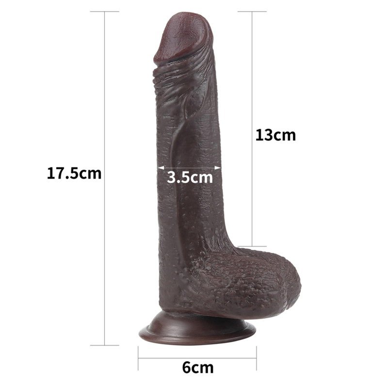 Afrykański penis dildo z przyssawką Lovetoy z ruchomą skórą 17,8 cm