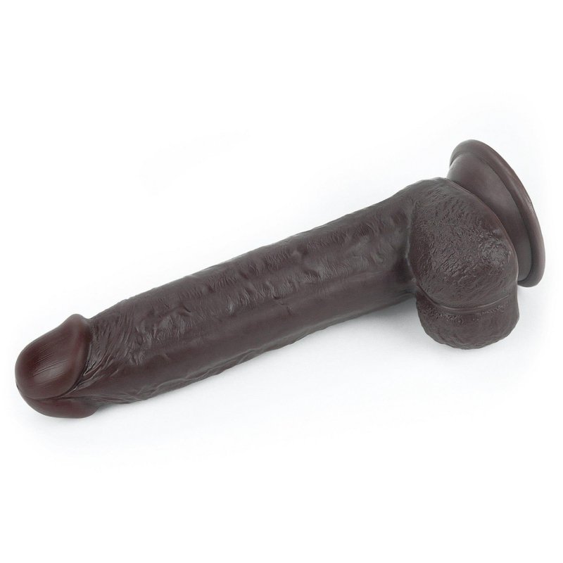 Dildo murzyńskie z ruchomą skórą Dual Layer Dong - Black 24cm