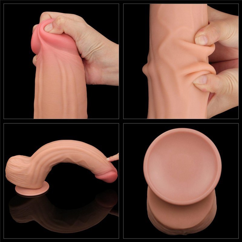 Dildo King size z ruchomą skórą Dual Layer Dong 30cm