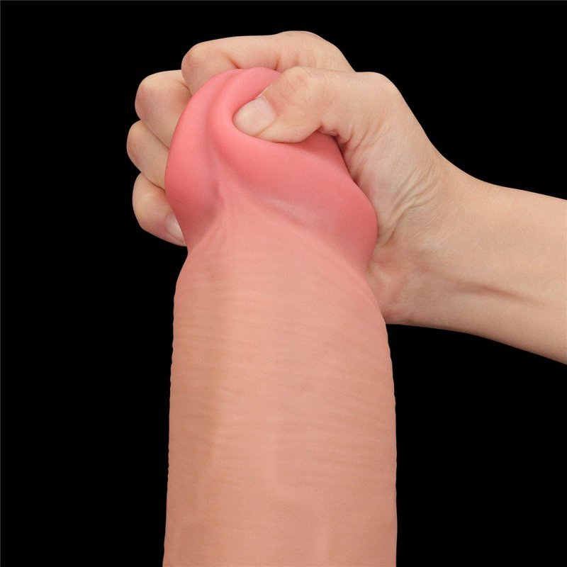 Dildo King size z ruchomą skórą Dual Layer Dong 35cm