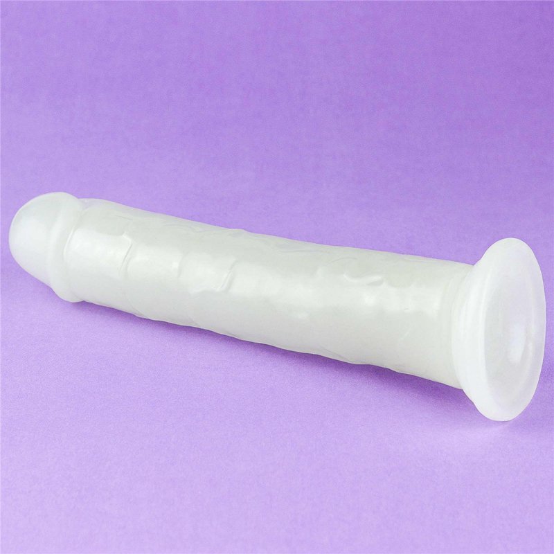 Świecący w ciemności dildo penis niebieski Lovetoy 20 cm