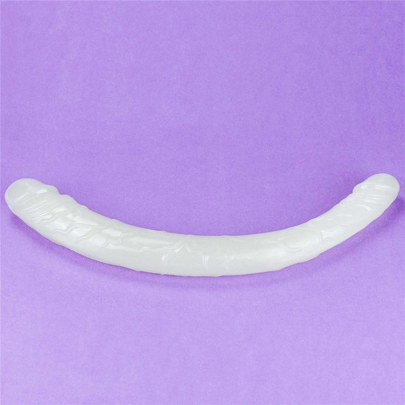 Dwustronne podwójne dildo świecące w ciemności 37 cm