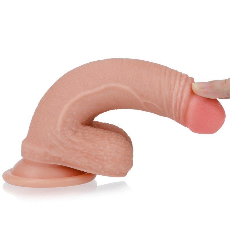 Dwuwarstwowe realistyczne dildo na przyssawce 17,5 cm