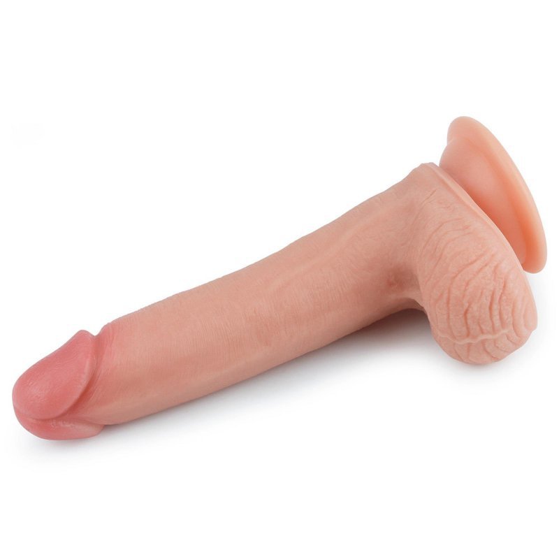 Mega naturalny penis dildo Lovetoy podwójny silikon 20 cm