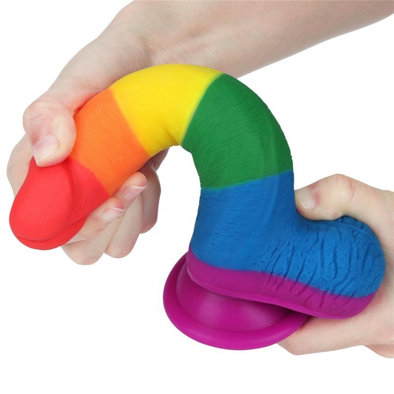 Kolorowy tęczowy dildo penis Lovetoy lgbt 19 cm