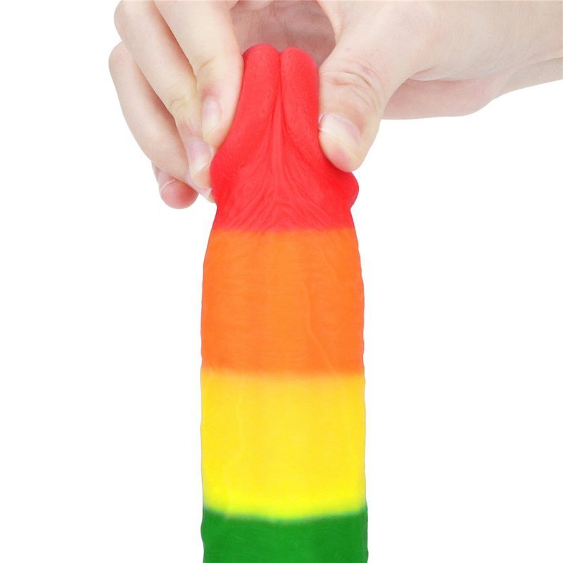 Kolorowy tęczowy dildo penis Lovetoy lgbt 23 cm