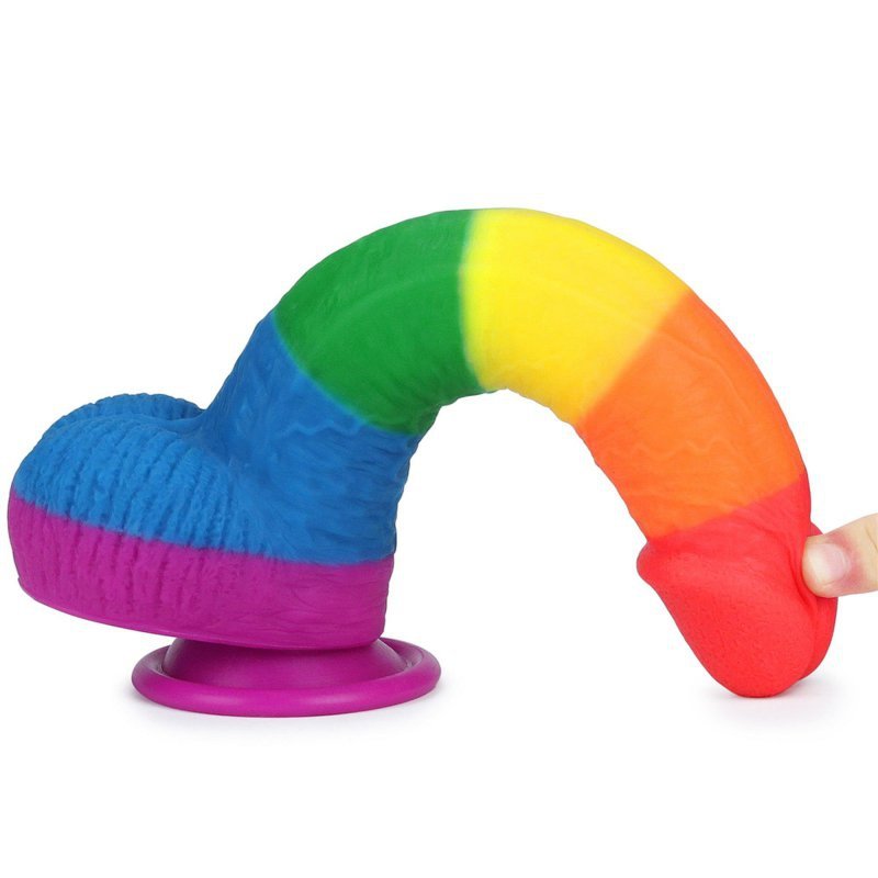 Kolorowy tęczowy dildo penis Lovetoy lgbt 23 cm