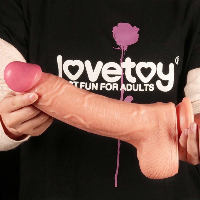 Ekskluzywny penis dildo Lovetoy podwójny silikon 25,5 cm