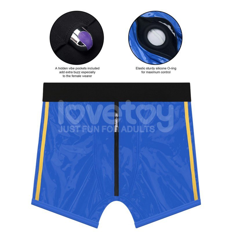 Bokserki strapon weetlook Chic Strap-On (32 - 35 inch waist) niebieskie