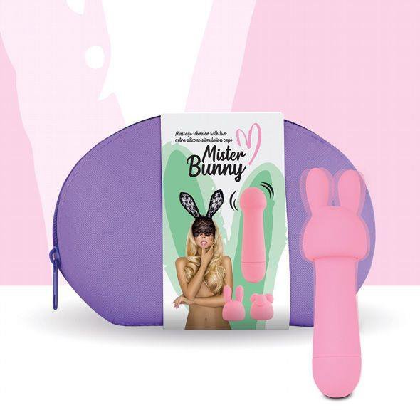 Uroczy masażer króliczek z nakładkami FeelzToys Mister Bunny róż
