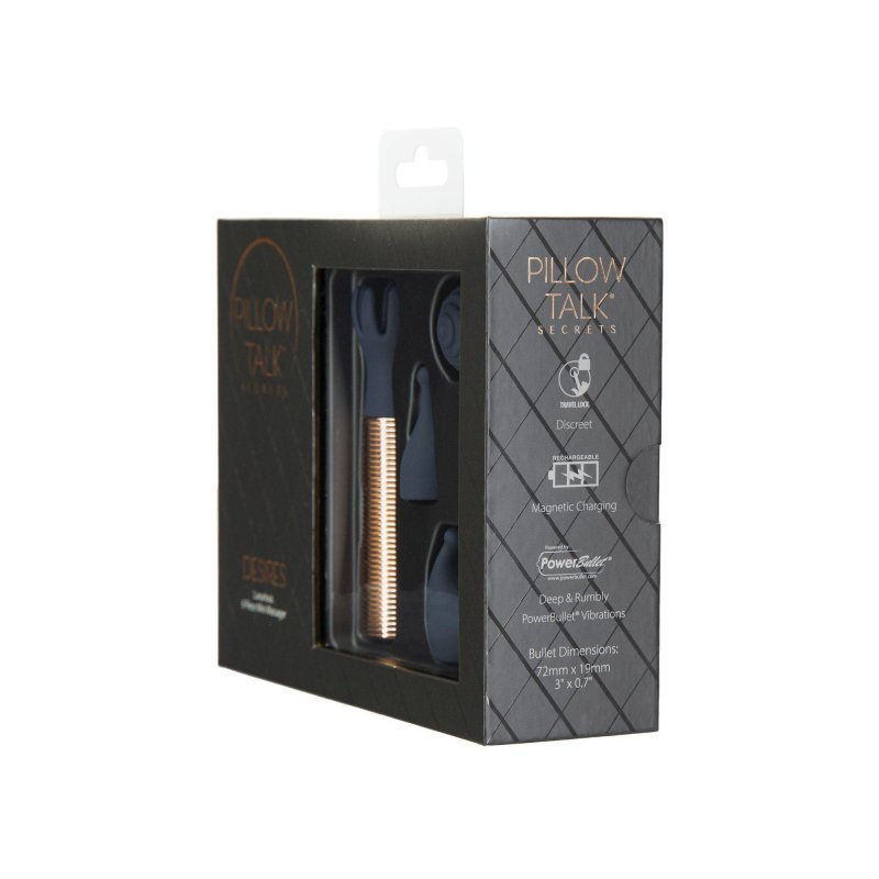 Pillow Talk - Secrets choices 6 piece mini massager set navy blue/rose gold