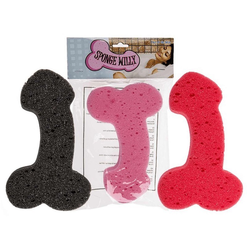 Zabawka bath sponge penis - 19cm black