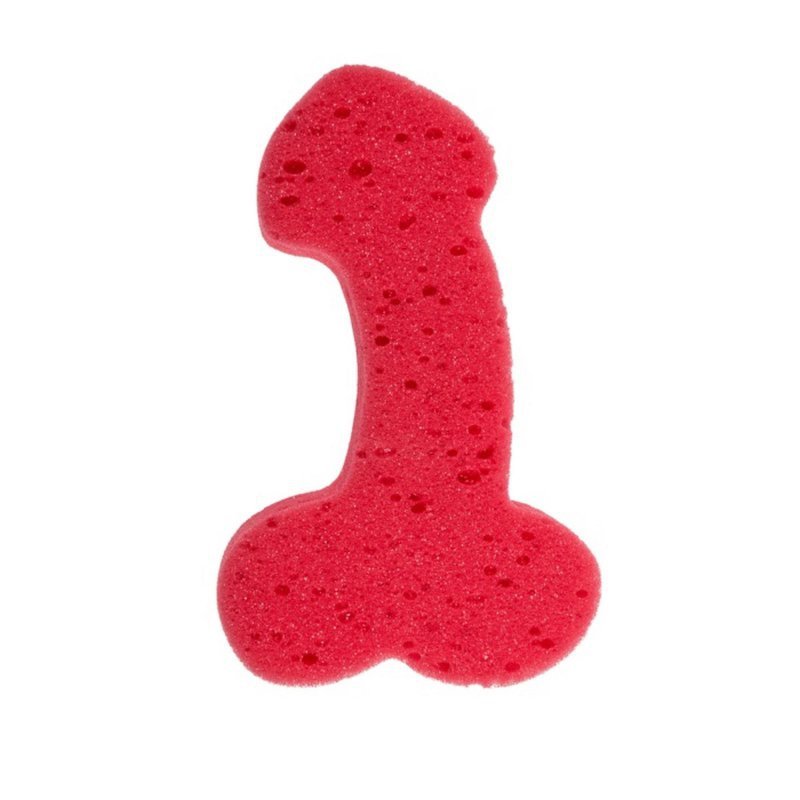 Zabawka bath sponge penis - 19cm red