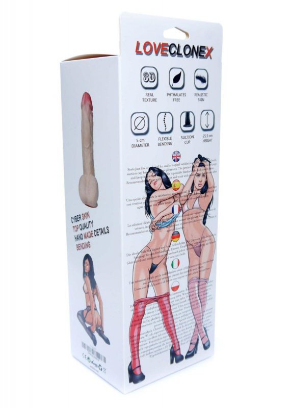 Elastyczne dildo z jądrami cyber skóra z kręgosłupem 24 cm