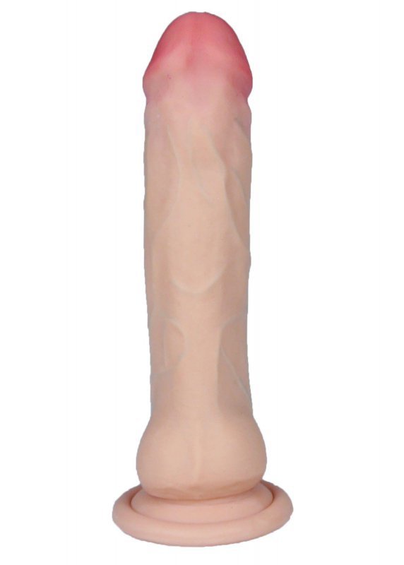 Miękki realistyczny penis wibrator dildo na przyssawce 17cm
