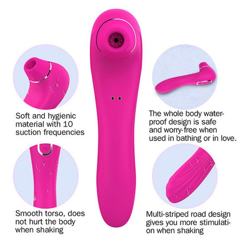 Stymulator electric sucking massager 1.0 usb pink 10 sucking / 10 vibration