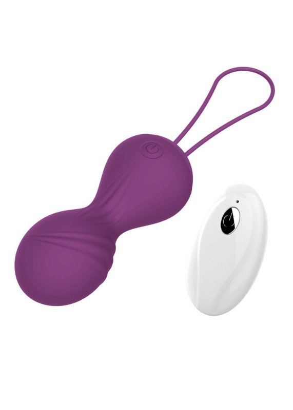 Kulki vibrating silicone kegel balls usb 10 function / remote control -purple