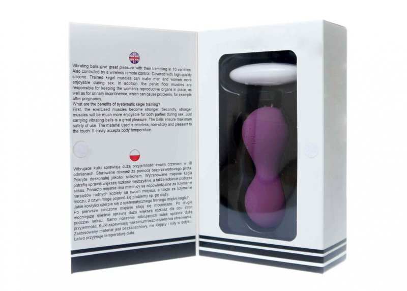 Kulki vibrating silicone kegel balls usb 10 function / remote control -purple