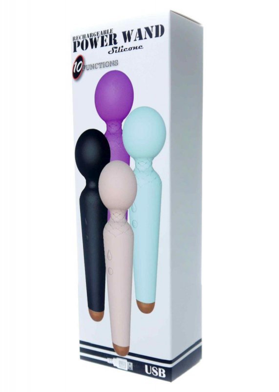 Stymulator rechargeable power wand usb 10 functions - flesh