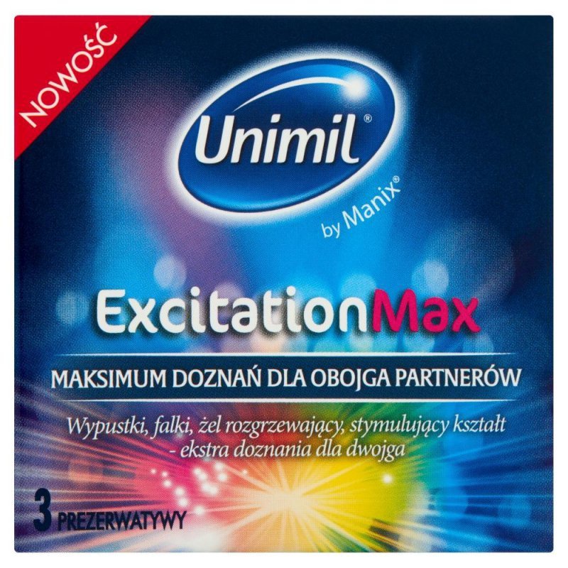 Prezerwatywy stymulujące Unimil Excitation Max 3 sztuki