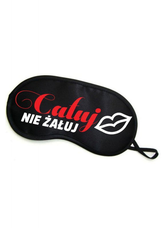 Maska z napisem Całuj Nie Żałuj