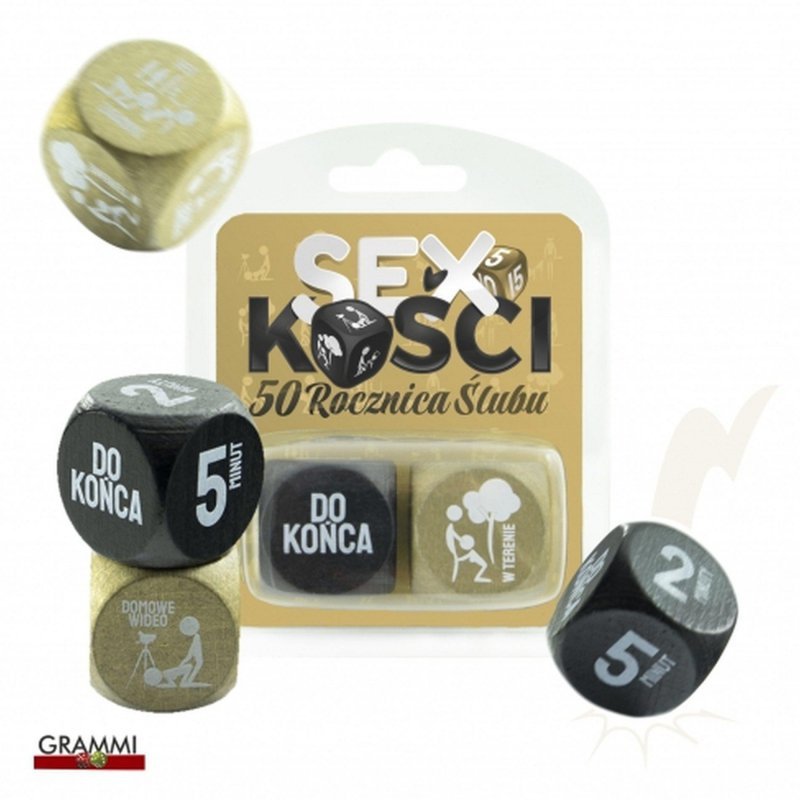 Sex kości 50 Rocznica Ślubu - gold