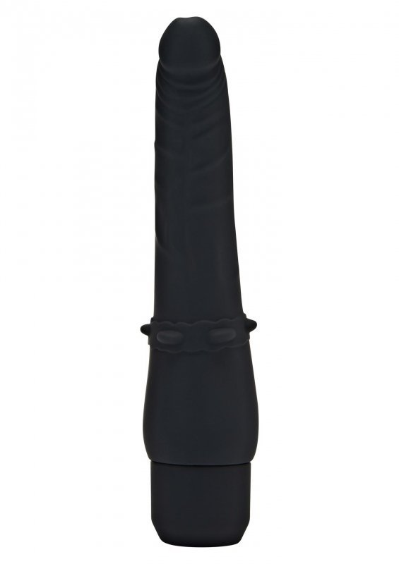 Klasyczne wibrujące dildo smukłe czarne 21 cm