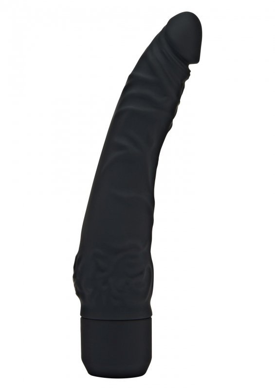 Klasyczne wibrujące dildo smukłe czarne 20,7 cm