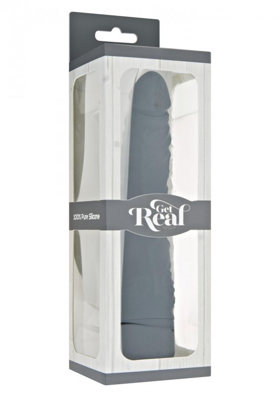 Klasyczne wibrujące dildo smukłe czarne 20,7 cm
