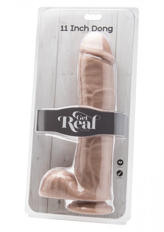 Duże realistyczne dildo z jądrami na przyssawce 28 cm