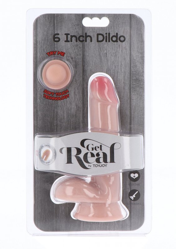 Realistyczne żylaste dildo z jądrami na przyssawce 15 cm