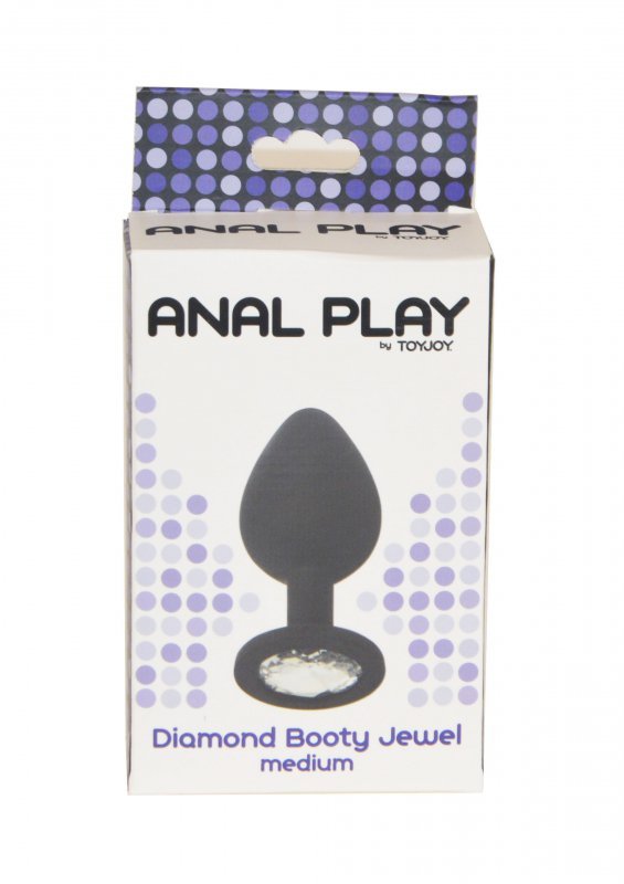 Czarny korek analny klasyczny plug eleganckim kryształem