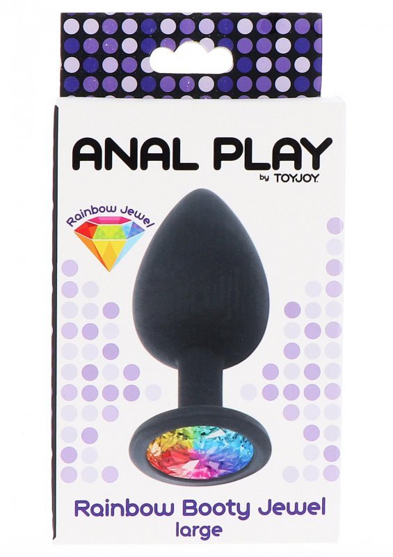 Rainbow booty jewel large black